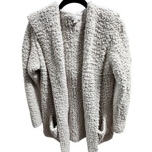 Barefoot Dreams Lounge PJ Hoodie Cardigan Sweater Size S/M Cream